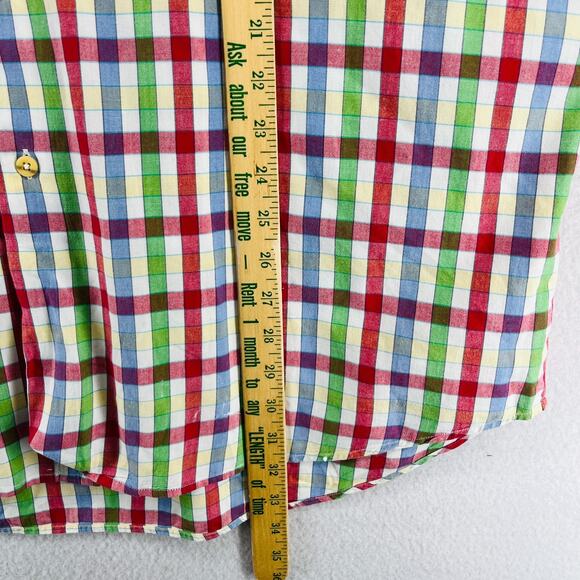 MURRAYS TOGGERY SHOP Shirt Mens L Plaid Nantucket Red Collection Cotton - Picture 12 of 13
